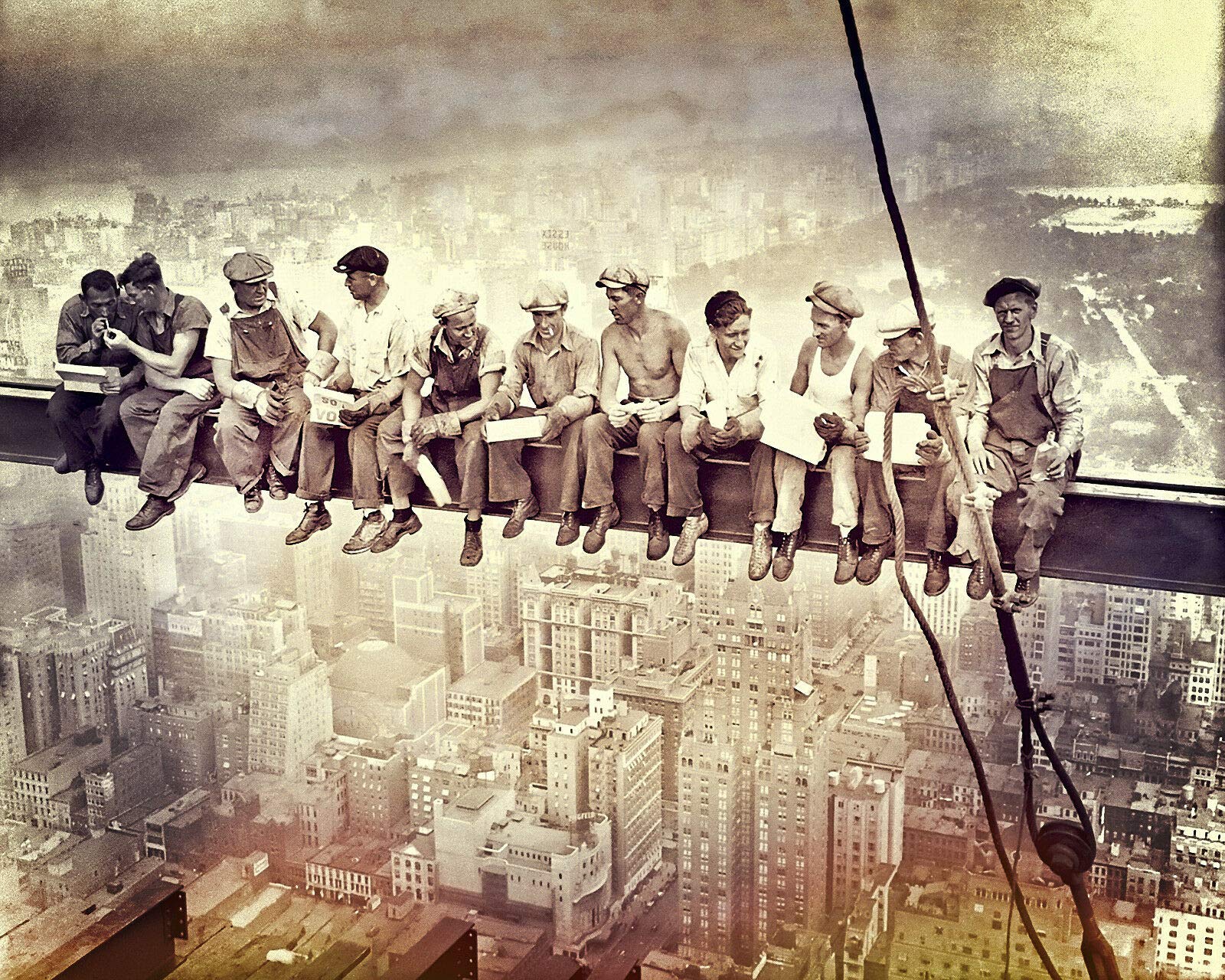 Amazon.com: Lunch ATOP A Skyscraper - Canvas OR Print Wall Art